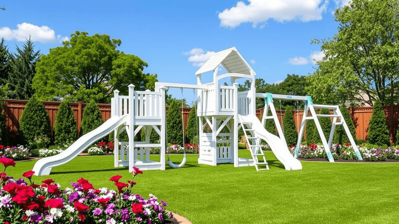 Create Cool Backyard Playgrounds with White Playsets