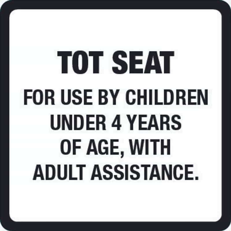 Tot Seat Warning Label