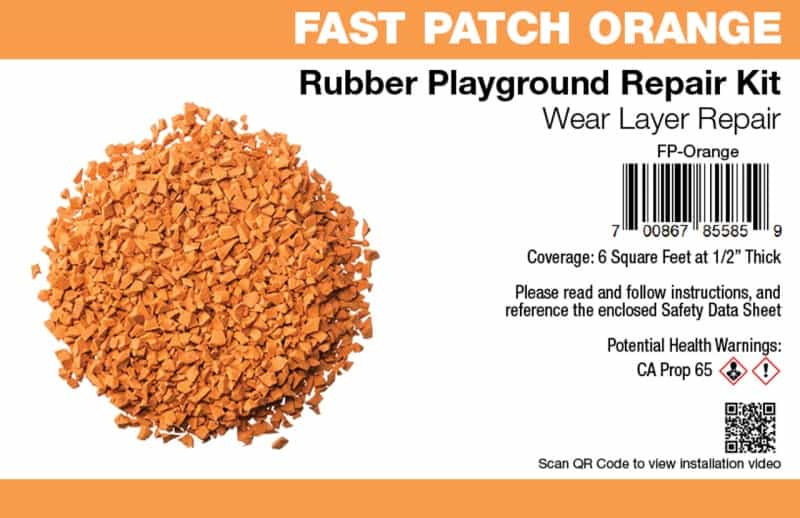 Fast Patch Poured-In-Place Surfacing Repair Kit Fix Rubber Playground – Orange