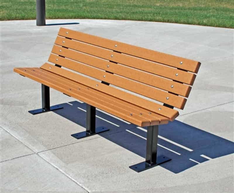 8' Contour Park Bench - Surface Mount