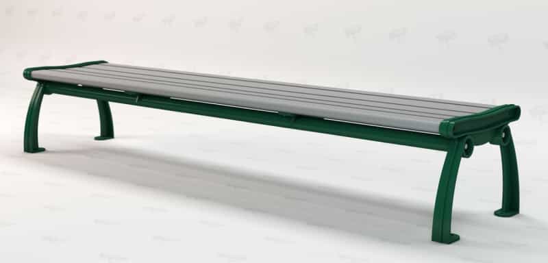 8' Heritage Recycled Plastic Backless Park Bench