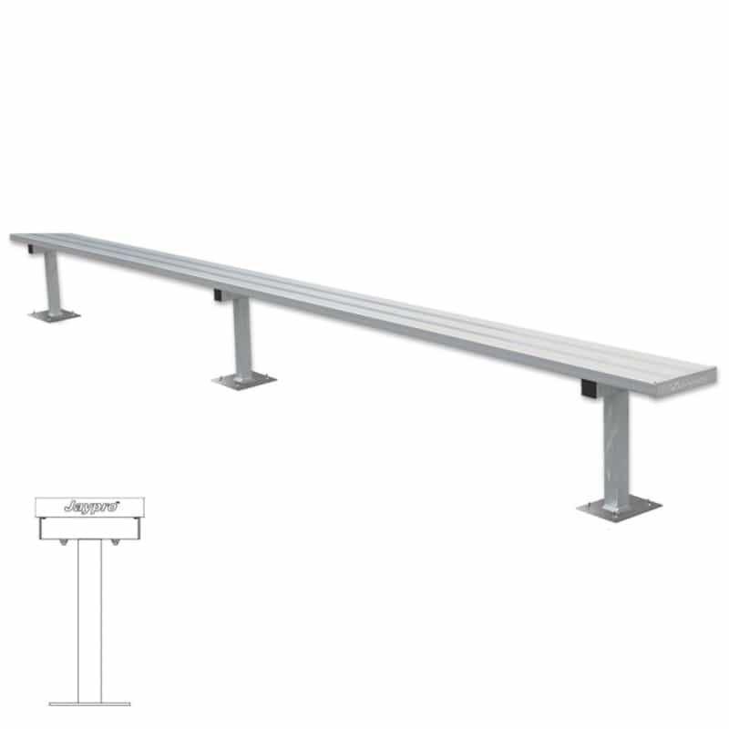 15 Foot Player Bench Without Back - Surface Mount