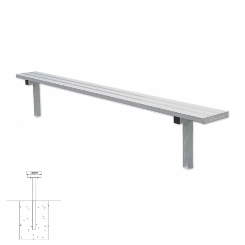 7 1/2 Foot Player Bench Without Back - Inground
