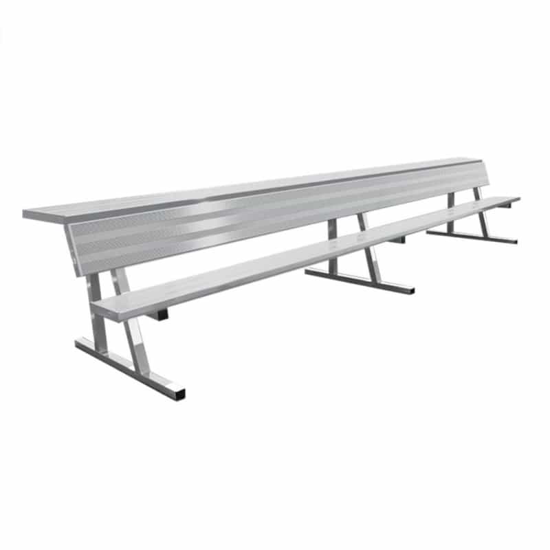 15 Foot Player Bench With Seat Back And Shelf - Portable