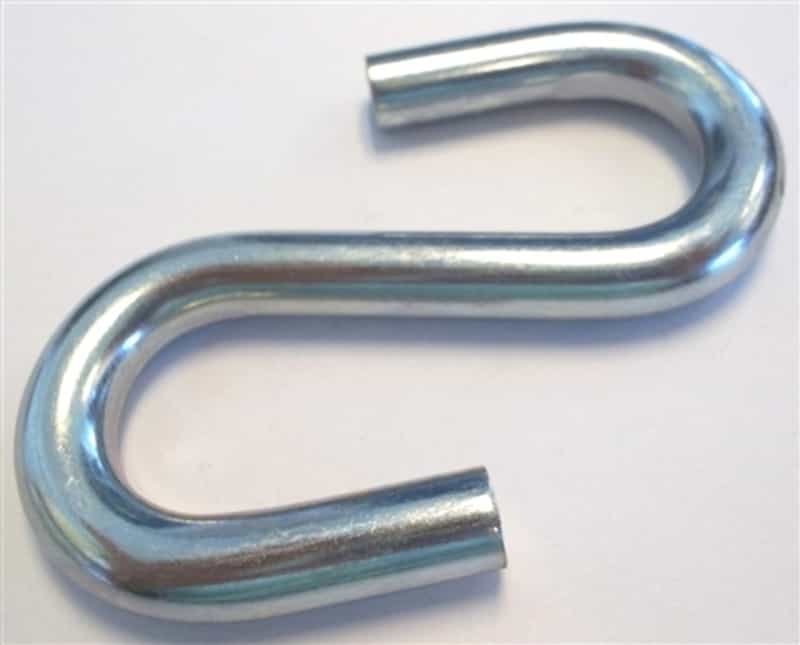 3/8" X 3" Zinc Coated Standard End S-Hook