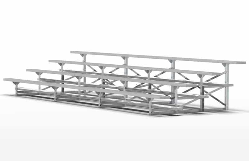 4 Row Aluminum Bleacher | 21' Length | 56 Seat