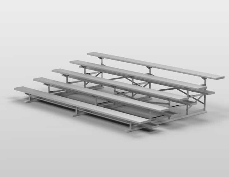5 Row Aluminum Bleacher | 27' Length | 90 Seat