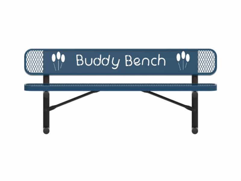 6' Buddy Bench-Expanded Metal W/Back