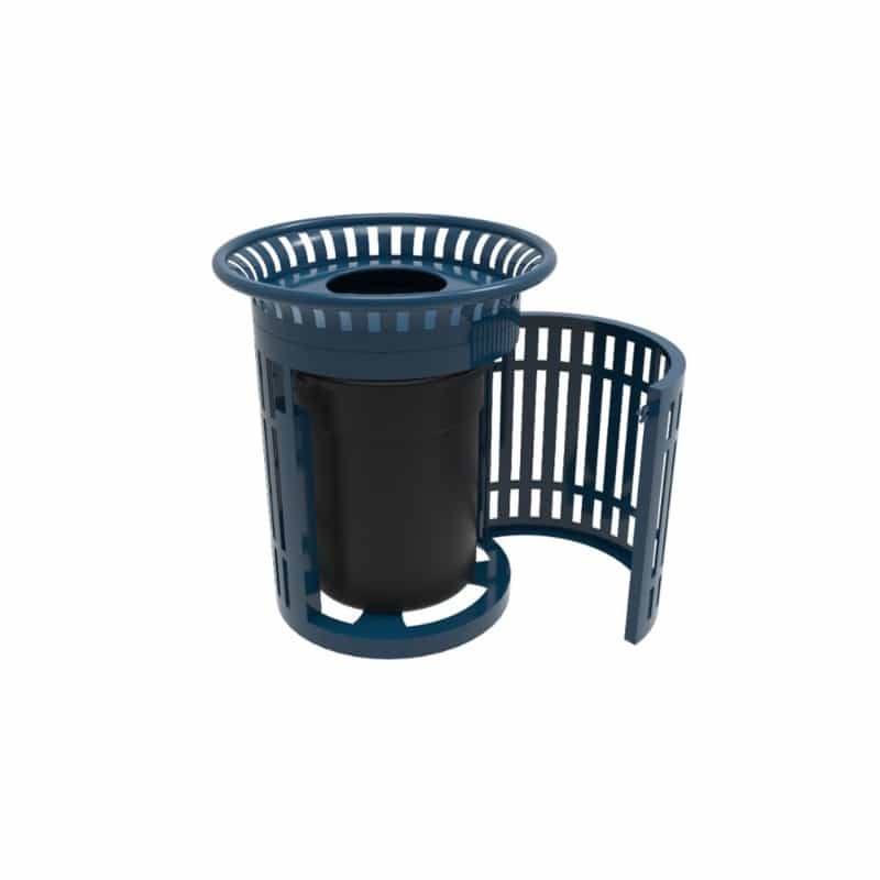 32 Gallon Skyline Trash Receptacle W/Flared Top Strap Steel