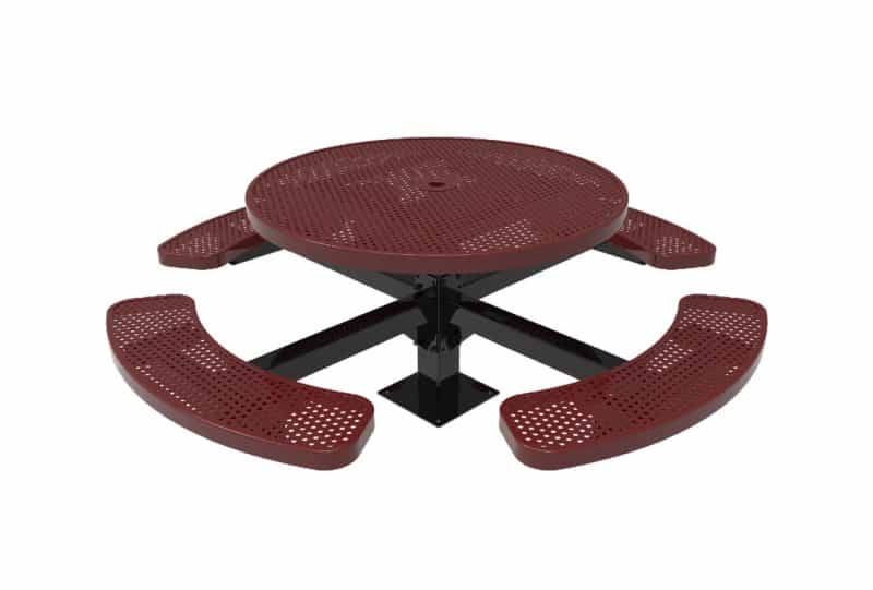 46" Round Pedestal Punched Steel Table - Surface Mount
