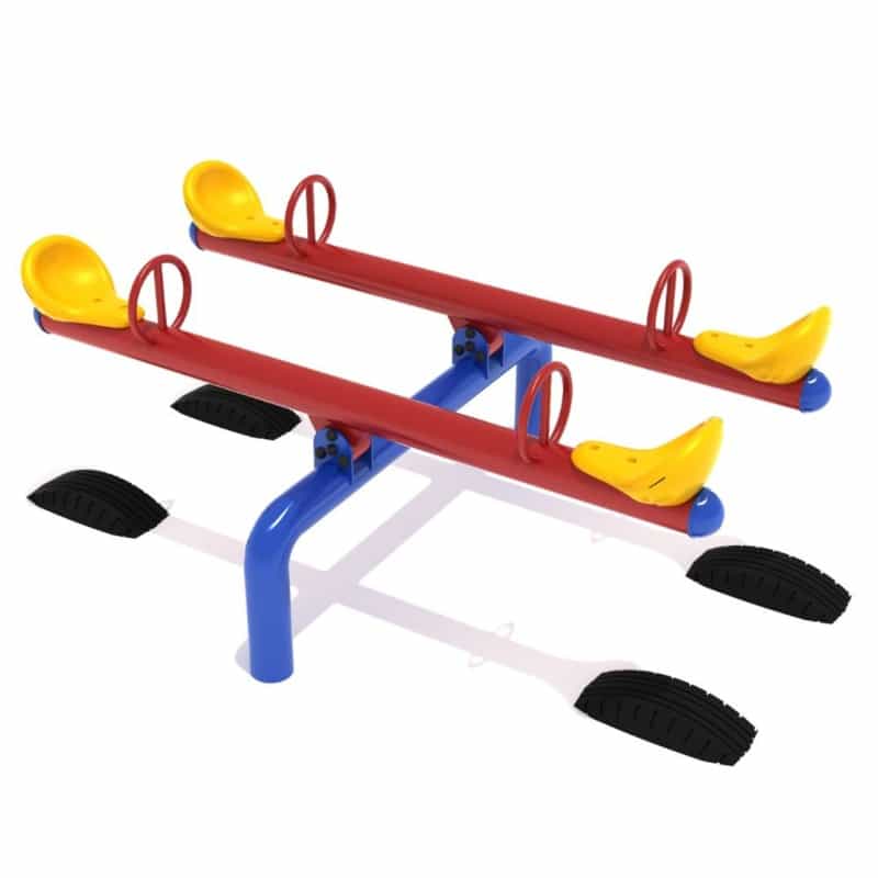 Classic Playground Seesaw - 4 Seats - 4 Tires