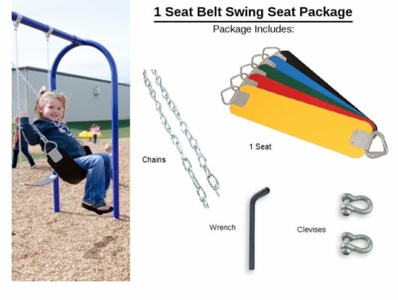 1 Seat Elite Belt Package With Seat, Chain, Clevis Connectors, Tool