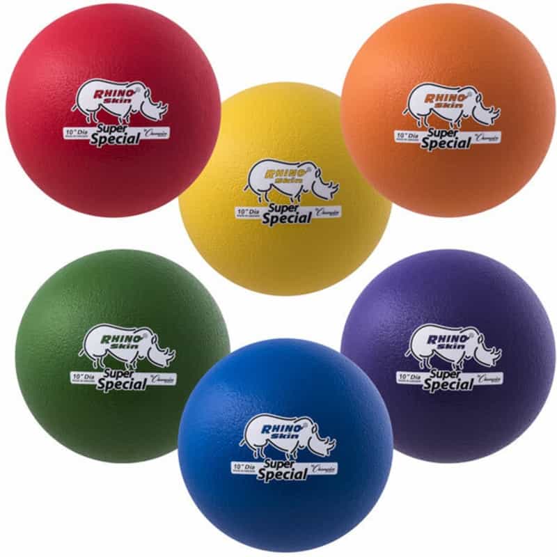 10 Inch Rhino Skin Low Bounce Super Special Ball Set Of 6 - Different Colors
