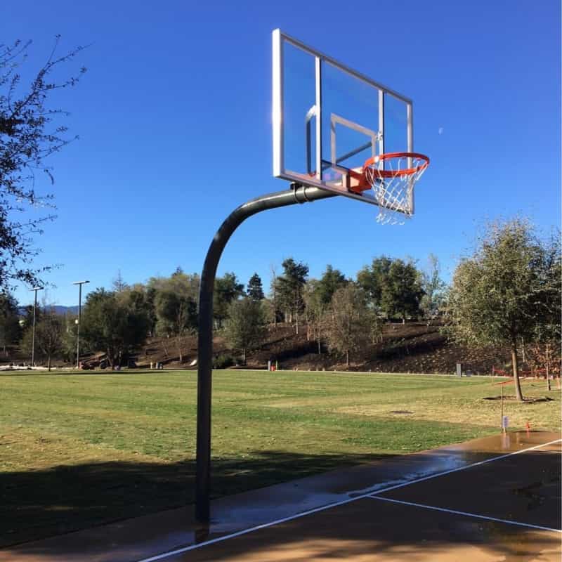 42'' X 72'' Acrylic Heavy Duty 5-9/16'' Gooseneck Basketball Package With Double Ring Breakaway Rim