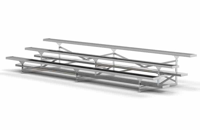3 Row Aluminum Bleacher | 15' Length | 30 Seat