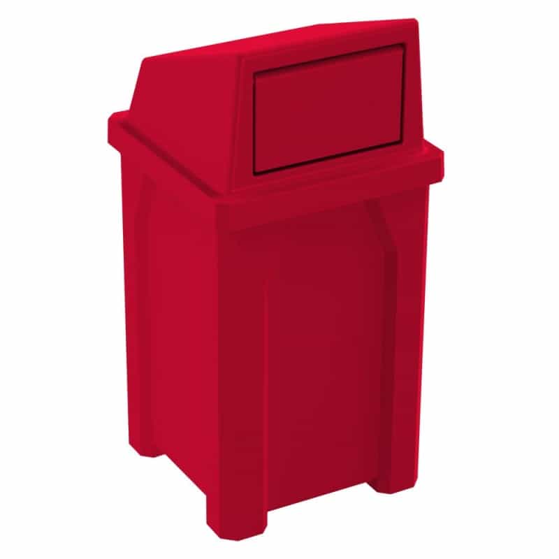 32 Gallon Classic Square Plastic Receptacle With Dome Top - Assembly