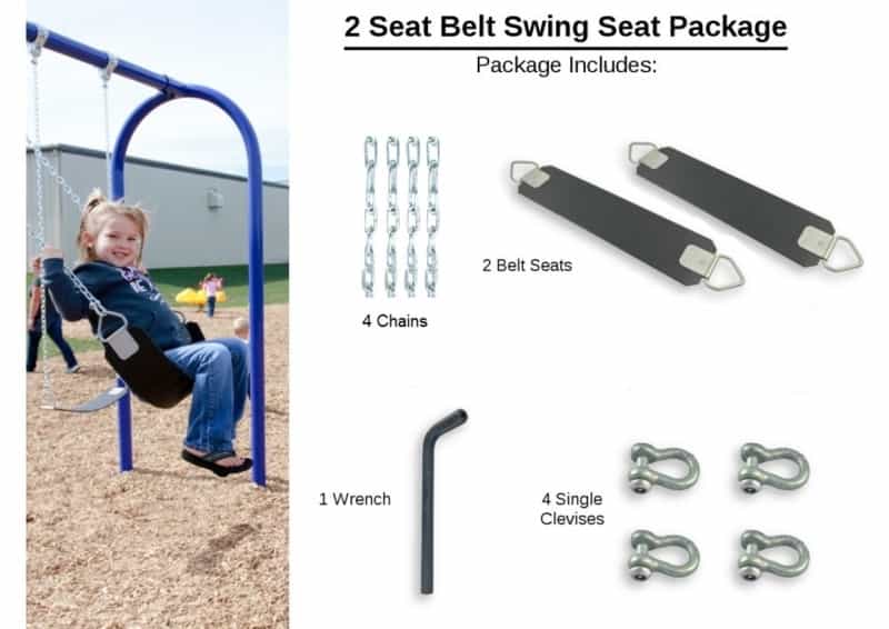 2 Seat Elite Belt Package With Seats, Chain, Clevis Connectors, Tool