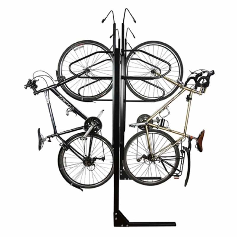 8 Bike Locking Double Sided Vertical Bike Rack