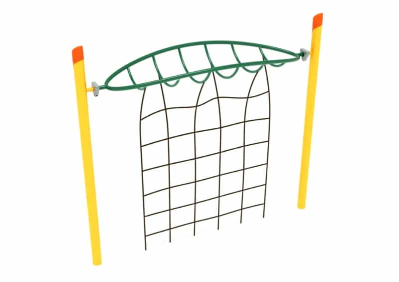 Single Post Overhead Inverted Horizon Climber With Rope Attachment