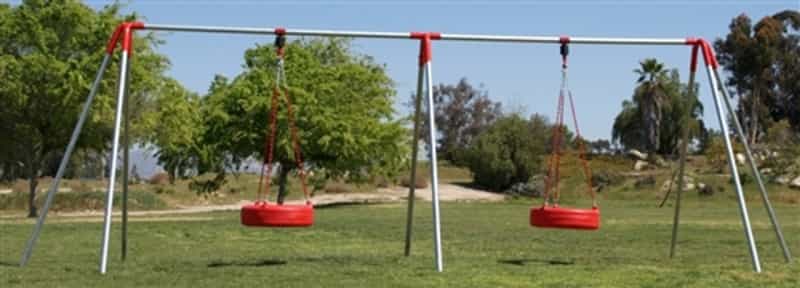 Double Tire Swing Heavy Duty Tripod Swing Set - 6'H