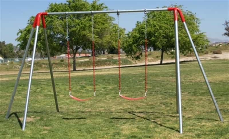 2 Seat Heavy Duty Tripod Swing Set With Strap Seats