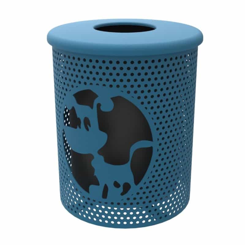 32 Gallon Dog Themed Trash Receptacle