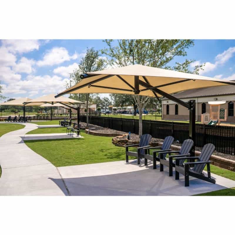 10' x 10' x 8' High Square Cantilever Umbrella Shade