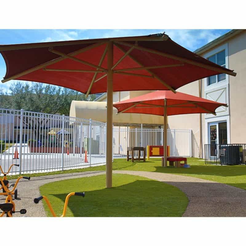 14' x 14' x 8' High Hexagon Umbrella Shade with Glide