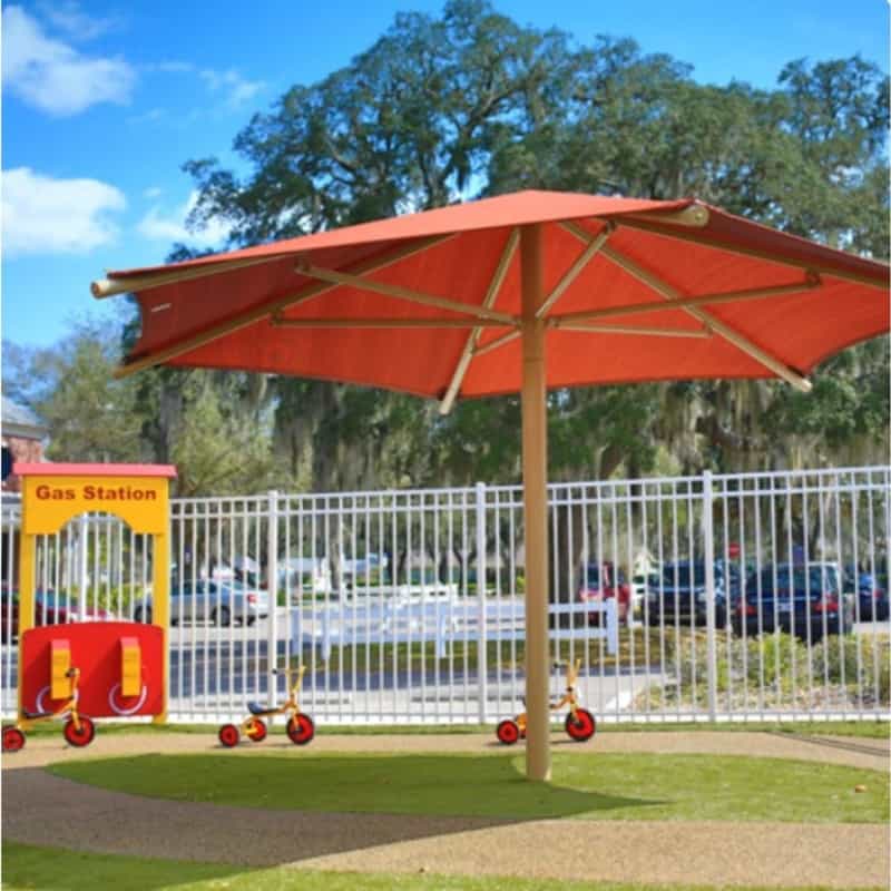 20' x 20' x 8' High Hexagon Umbrella Shade With Glide
