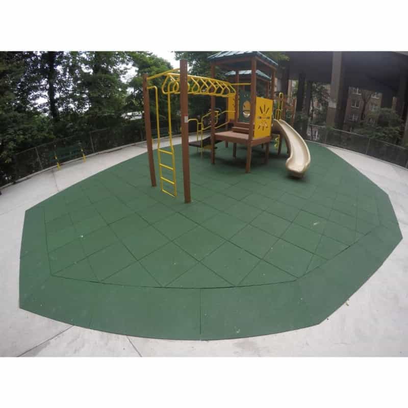22" x 44" Standard Transitional Ramp Rubber Tile With Interlock Edge